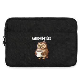 Hangover Breakfast Owl with Coffee Funny Hangover - Laptop bag 13" - black - Front