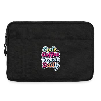 Code Schlaf Debug Wiederholungsprogramm Shirt - Laptoptasche 13" - Schwarz - Vorne