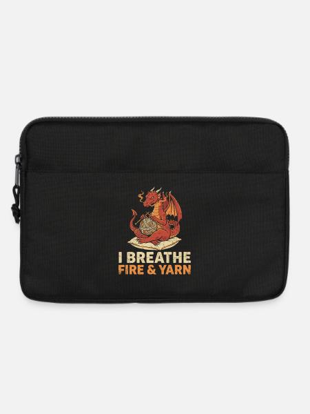 Lustiger Garndrache zum Stricken für Strickerinnen - Laptoptasche 13" - Schwarz