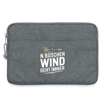  N Büschen Wind Geht Immer Spruch Für Segler - Laptoptasche 13" - Grau meliert - Vorne