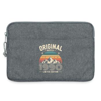 Vintage Born in March 1990 Original 36 years ago - Laptop bag 13" - heather grey - Front