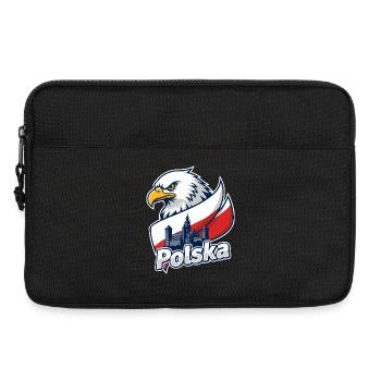 Aigle de Polska et Château sur le drapeau - Sacoche pour ordinateur portable 13 pouces - noir - Devant