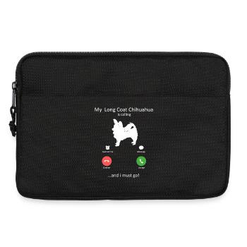 Long pelage Chihuahua appelant un chien drôle d’amoureux - Sacoche pour ordinateur portable 13 pouces - noir - Devant