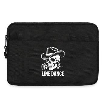 Line Dance Skull with Rose - Laptop bag 13" - black - Front
