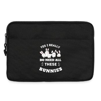 Yes I Really Do Need All These Bunnies Funny - Sacoche pour ordinateur portable 13 pouces - noir - Devant