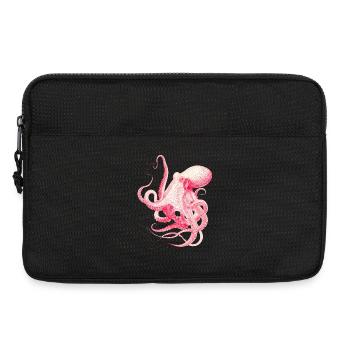 Illustration vintage de pieuvre en rouge et rose - Sacoche pour ordinateur portable 13 pouces - noir - Devant