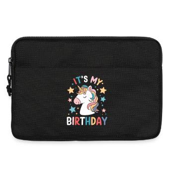C’est ma fête d’anniversaire mignonne licorne - Sacoche pour ordinateur portable 13 pouces - noir - Devant