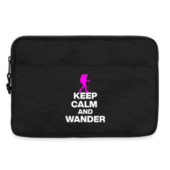 KEEP CALM AND WANDER!, HIKEING LAUFEN TRAIL PINK w - Laptop bag 13" - black - Front