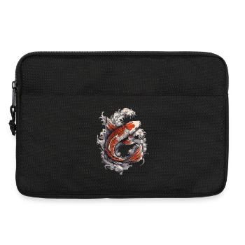 Koi im Wellenrausch - Laptoptasche 13" - Schwarz - Vorne