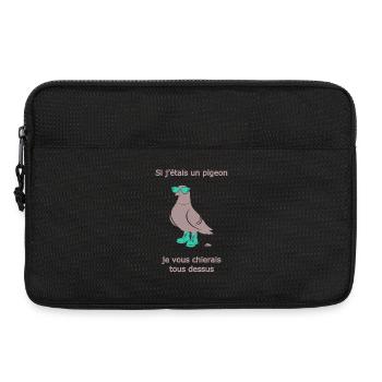 Pigeon Provocateur Bottes Turquoise Humour - Sacoche pour ordinateur portable 13 pouces - noir - Devant