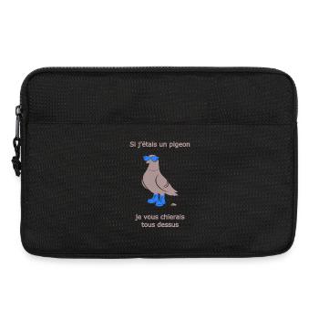 Provocative Pigeon Boots Light Blue Humor - Laptop bag 13" - black - Front