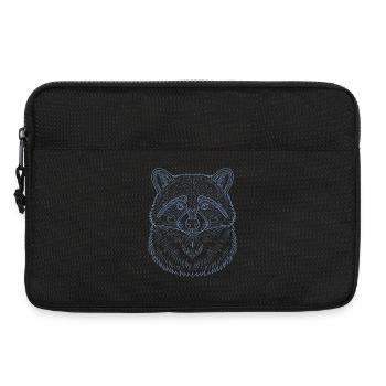 Silhouette minimaliste de tête de raton laveur - Sacoche pour ordinateur portable 13 pouces - noir - Devant