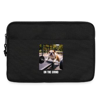 Entraînement drôle sur le mème de la salle de sport Bulldog Grind - Sacoche pour ordinateur portable 13 pouces - noir - Devant