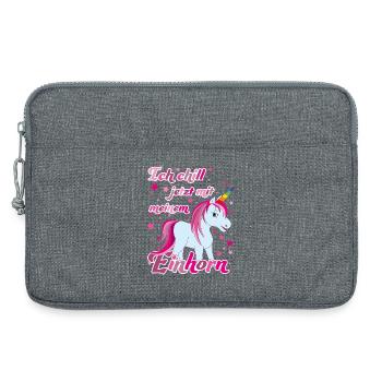 Ich chill jetzt mit meinem Einhorn, Lustig - Laptoptasche 13" - Grau meliert - Vorne