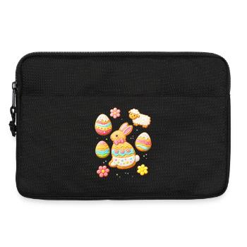 Easter Cookies Set with Bunny and Lamb Illustration - Laptop bag 13" - black - Front