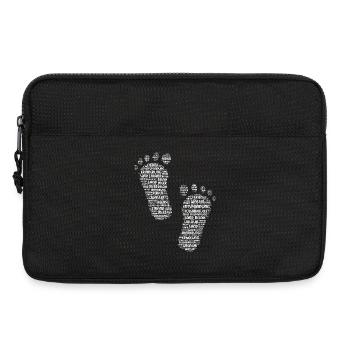 Pieds, pieds nus, grands pieds, empreintes, empreintes de pas - Sacoche pour ordinateur portable 13 pouces - noir - Devant