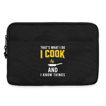 COOKING IS MY THING Pfannen Motiv - Laptoptasche 13" - Schwarz - Vorne