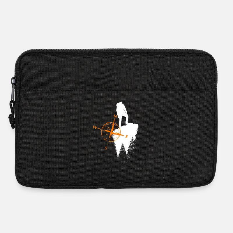 Wanderer motif with a compa - Laptop bag 13" - black
