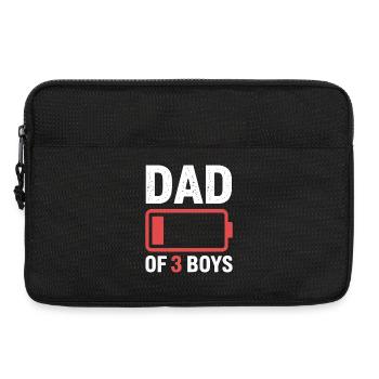 Graphique de la batterie Papa de 3 garçons - Sacoche pour ordinateur portable 13 pouces - noir - Devant