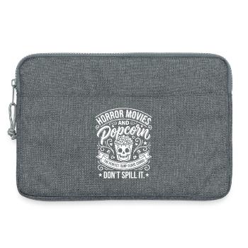 Horror Movies Popcorn Skull - Laptop bag 13" - heather grey - Front