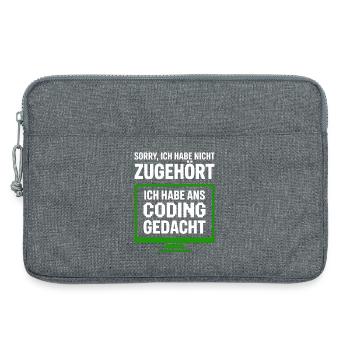 Sorry, Nicht Zugehört Coding Gedacht - Laptoptasche 13" - Grau meliert - Vorne