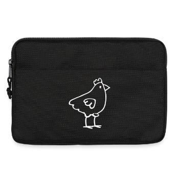 Minimalist chicken line drawing - Laptop bag 13" - black - Front