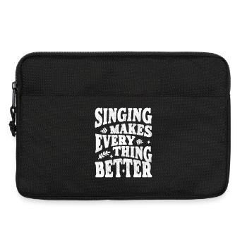 Singing makes everything better white - Laptop bag 13" - black - Front