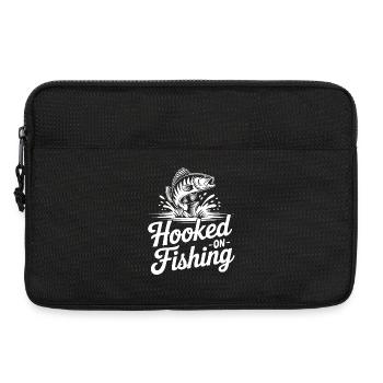 Accroché à la pêche – Motif du poisson - Sacoche pour ordinateur portable 13 pouces - noir - Devant