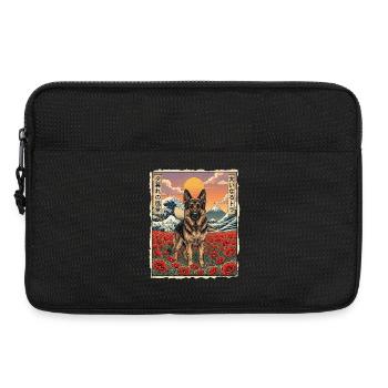 Schäferhund Natur Kawaii - Laptoptasche 13" - Schwarz - Vorne