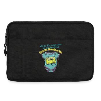 90er Upcycled Throwback Retro Kassette - Laptoptasche 13" - Schwarz - Vorne