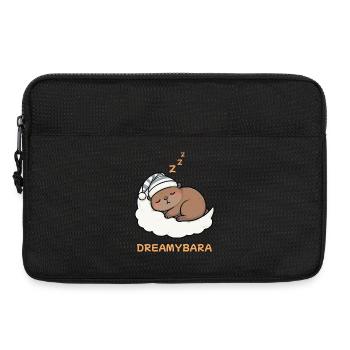 Capybara Dreamybara Noir – Chemise mignonne pour dormir - Sacoche pour ordinateur portable 13 pouces - noir - Devant