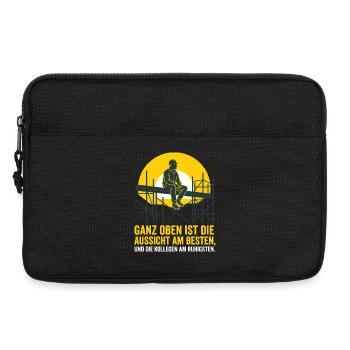 Gerüstbau, Aussicht, Handwerk Design - Laptoptasche 13" - Schwarz - Vorne