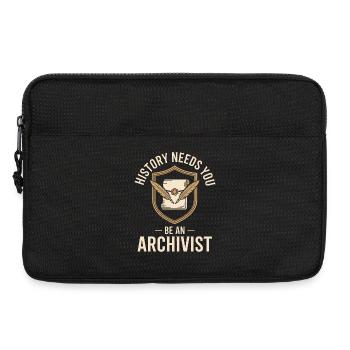 Archivist Crest with Quill Badge - Laptop bag 13" - black - Front