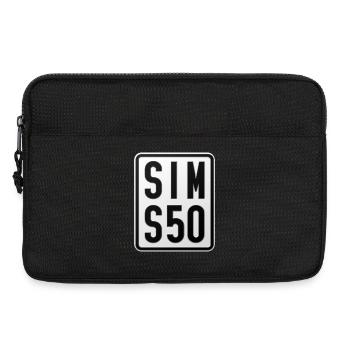 Simson S50 Moped Kennzeichen - Laptoptasche 13" - Schwarz - Vorne