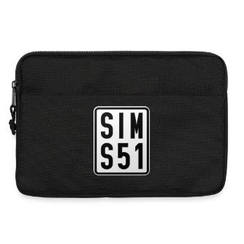 Simson S51 Moped License Plate - Laptop bag 13" - black - Front