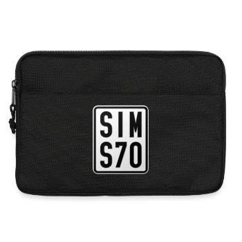 Simson S70 Moped License Plate - Laptop bag 13" - black - Front