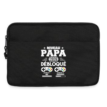 Niveau Papa Débloqué Futur Père 2026 Papa Cadeau - Sacoche pour ordinateur portable 13 pouces - noir - Devant