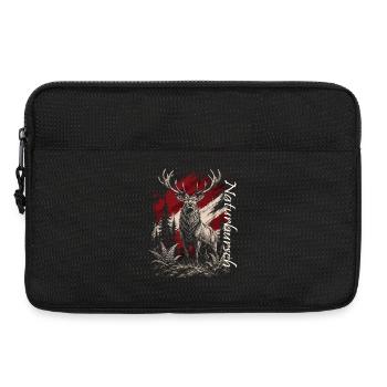 Hirsch im Wald – Rustikal Illustration - Laptoptasche 13" - Schwarz - Vorne