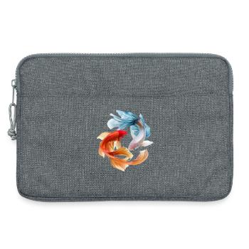 Koi Color Wheel: Goldfish Pair - Laptop bag 13" - heather grey - Front