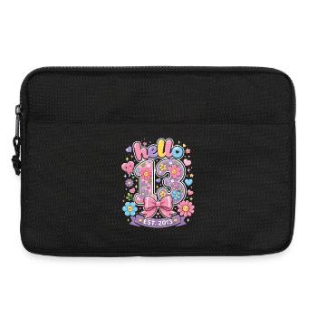 Hallo, 13 Jahre alte goldene und rosa Schleife | Teenager-Geburtstag - Laptoptasche 13" - Schwarz - Vorne