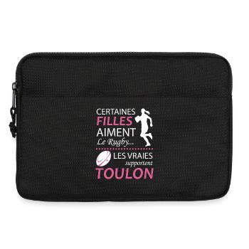 Certaines Filles Aiment Le Rugby Les Vraies Sup... - Sacoche pour ordinateur portable 13 pouces - noir - Devant