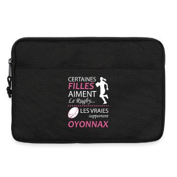 Certaines Filles Aiment Le Rugby Les Vraies Sup... - Sacoche pour ordinateur portable 13 pouces - noir - Devant