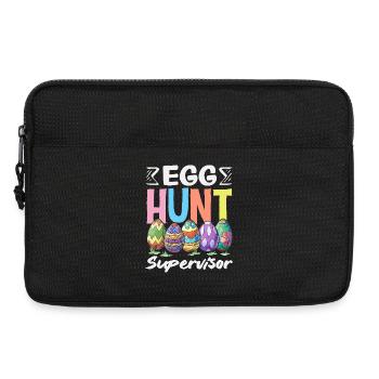 Joyeuse Pâques, douce chasse aux œufs du lapin, œufs de Pâques - Sacoche pour ordinateur portable 13 pouces - noir - Devant