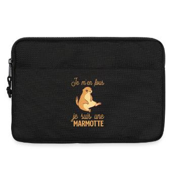Marmotte décontractée, je m'en fous - Sacoche pour ordinateur portable 13 pouces - noir - Devant