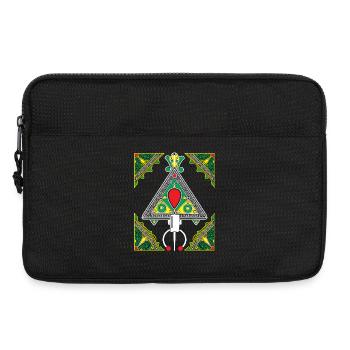 Kabylie Schmuck buntes dreieckiges Emblem - Laptoptasche 13" - Schwarz - Vorne