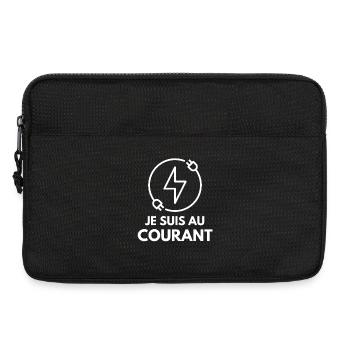 Je suis au courant – Énergie connectée - Sacoche pour ordinateur portable 13 pouces - noir - Devant