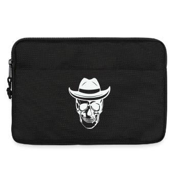 Skull mit Sonnenbrille - Laptoptasche 13" - Schwarz - Vorne