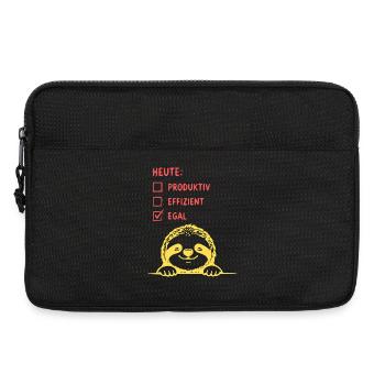 Heute Egal Sloth Shirt - Laptoptasche 13" - Schwarz - Vorne