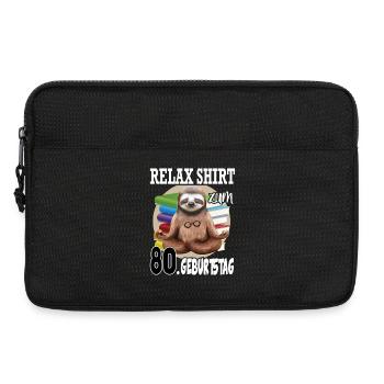 Relax Faultier Geburtstag 80 Jahre Sloth Lustig - Laptoptasche 13" - Schwarz - Vorne