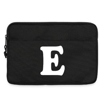 Large E Style Print | Letter E | E Logo - Laptop bag 13" - black - Front